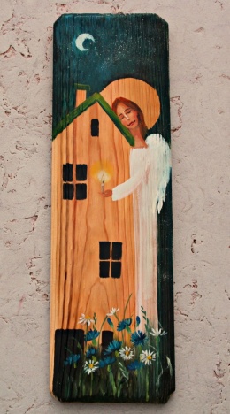 Deska Retro Anioł opiekun domu nr 4 dł. 40 cm x szer. 12 cm
