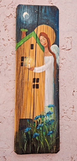 Deska Retro Anioł opiekun domu nr 4 dł.40cm x szer.12cm