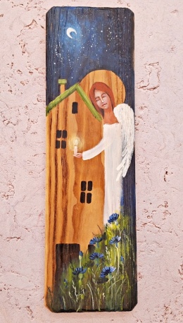 Deska Retro Anioł opiekun domu nr 6 dł.40cmxszer.12cm