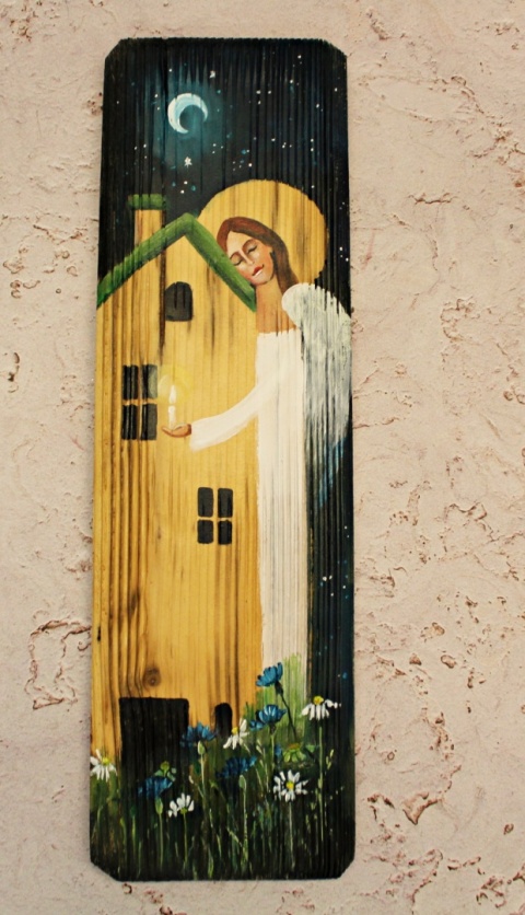 Deska Retro Anioł opiekun domu nr 8 dł.40cm x szer.12cm Deska Retro Anioł opiekun domu nr 8 dł.40cm x szer.12cm