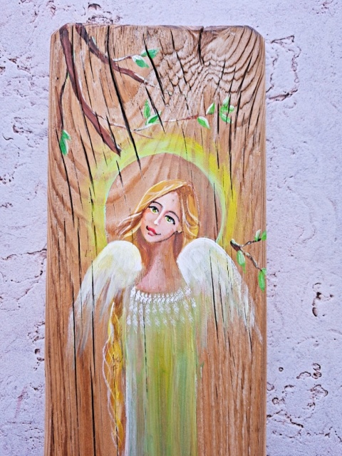 Deska Retro Anioł wiosenny dł. 40cmxszer.12cm