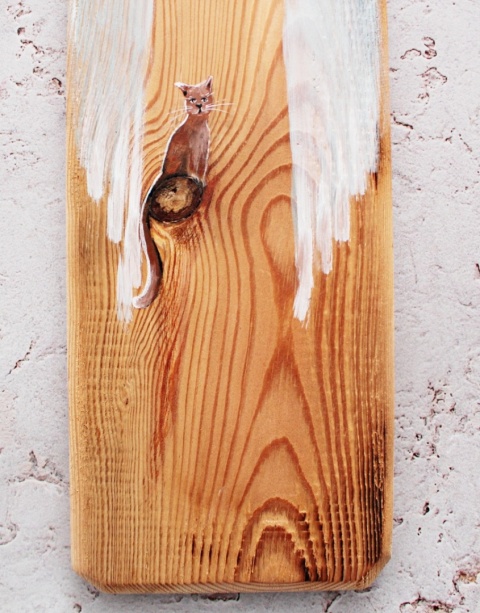 Deska Retro Anioł z kotem nr 10 dł. 40cm x szer. 12 cm