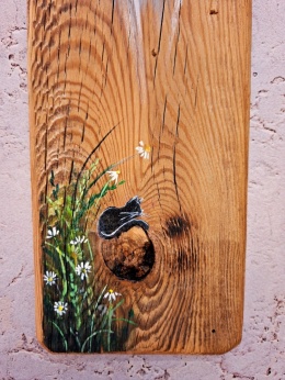 Deska Retro Anioł z kotem nr 3 dł.40cm x szer.12cm