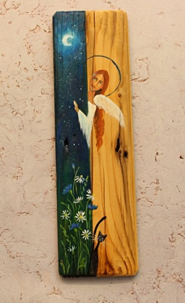 Deska Retro Anioł z kotem nr 5 dł. 40 cm x szer. 12 cm