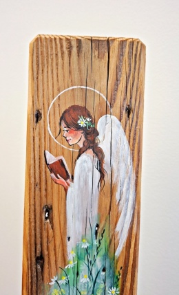 Deska Retro Anioł z książką nr 2 dł.40cm x szer.12 cm
