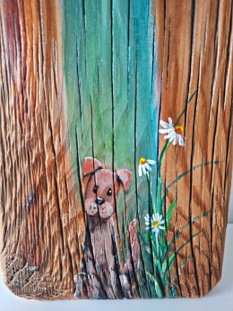 Deska Retro Anioł z pieskiem nr 5 dł.40 cm x szer.12cm