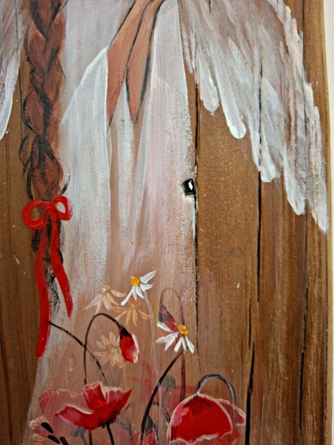 Deska Retro Anioł z sercem 1 dł.40cm x szer.12cm