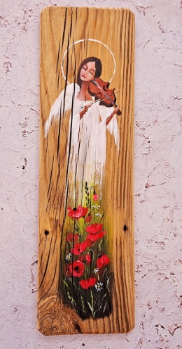 Deska Retro Anioł ze skrzypcami nr 2 dł.40cm x szer.12cm