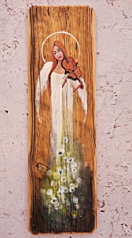 Deska Retro Anioł ze skrzypcami nr 3 dł.40cm x szer.12cm