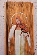 Deska Retro Anioł ze skrzypcami nr 3 dł.40cm x szer.12cm