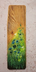 Obraz na desce kwiaty nr 5 dł.40cmxszer.12cm